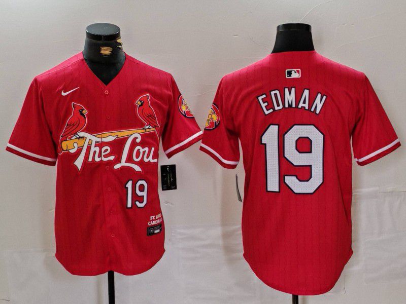 Men St.Louis Cardinals #19 Edman Red City Edition 2024 Nike MLB Jersey style 1